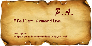 Pfeiler Armandina névjegykártya